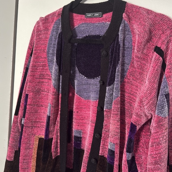 Giorgio Armani Pink and Black Cardigan Sweater - Picture 5 of 7